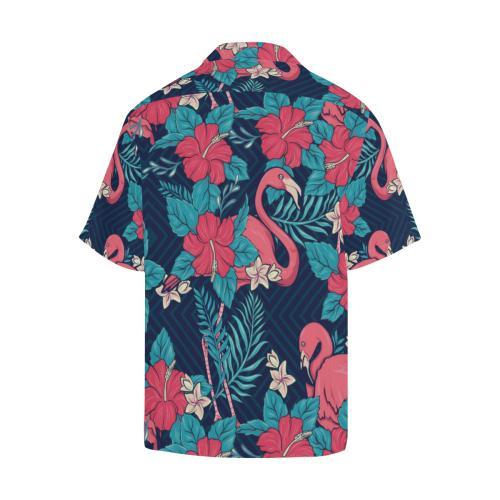 Flamingo Red Hibiscus Pattern Hawaiian Shirt