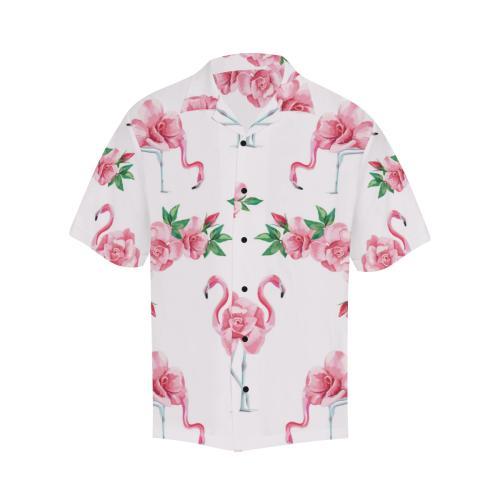 Flamingo Rose Pattern Hawaiian Shirt