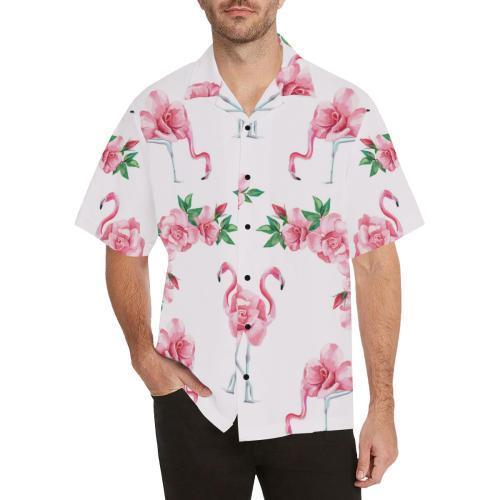 Flamingo Rose Pattern Hawaiian Shirt