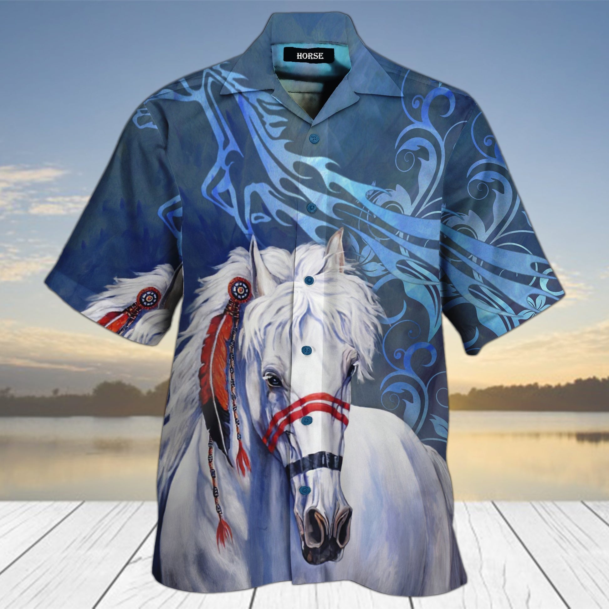 Native White Horse 3D Hawaiian Shirt | For Men & Women | Adult | HW4259