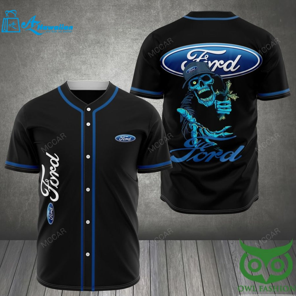 FORD and skull Baseball Jersey shirt