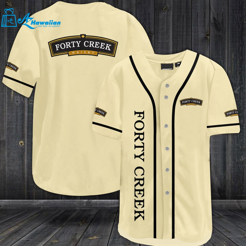 Forty Creek All Over Print Unisex Baseball Jersey - Light Yellow