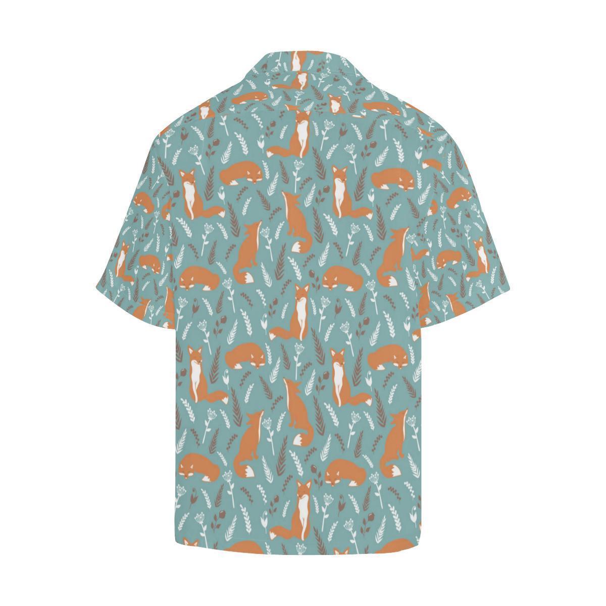 Fox Forest Print Pattern Hawaiian Shirt