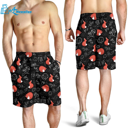 Fox Sleeping Fox Pattern Men Shorts