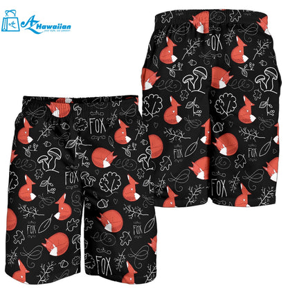 Fox Sleeping Fox Pattern Men Shorts