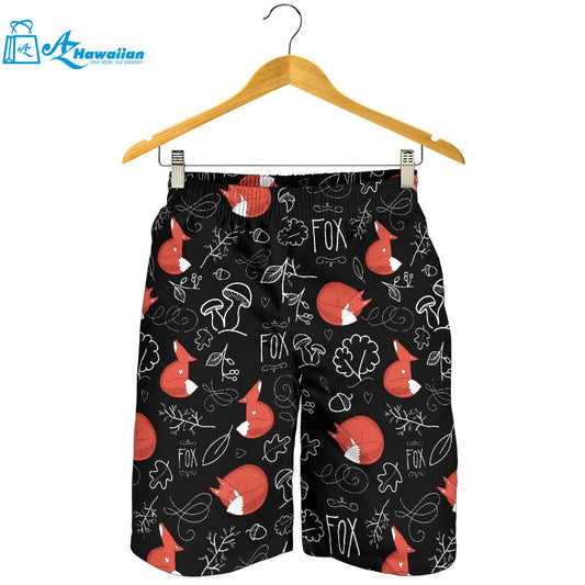 Fox Sleeping Fox Pattern Men Shorts