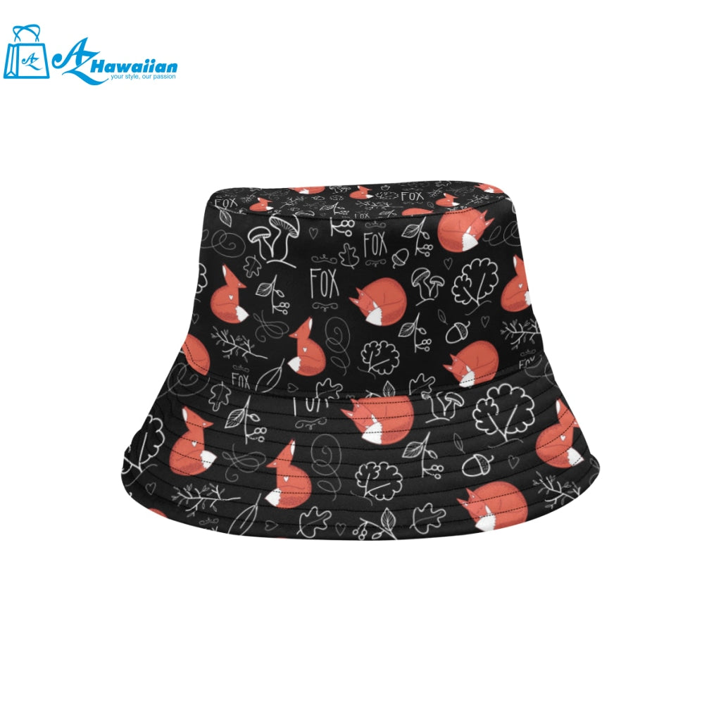 fox sleeping fox pattern Unisex Bucket Hat