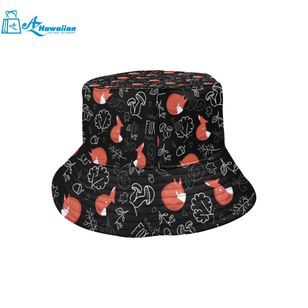 fox sleeping fox pattern Unisex Bucket Hat