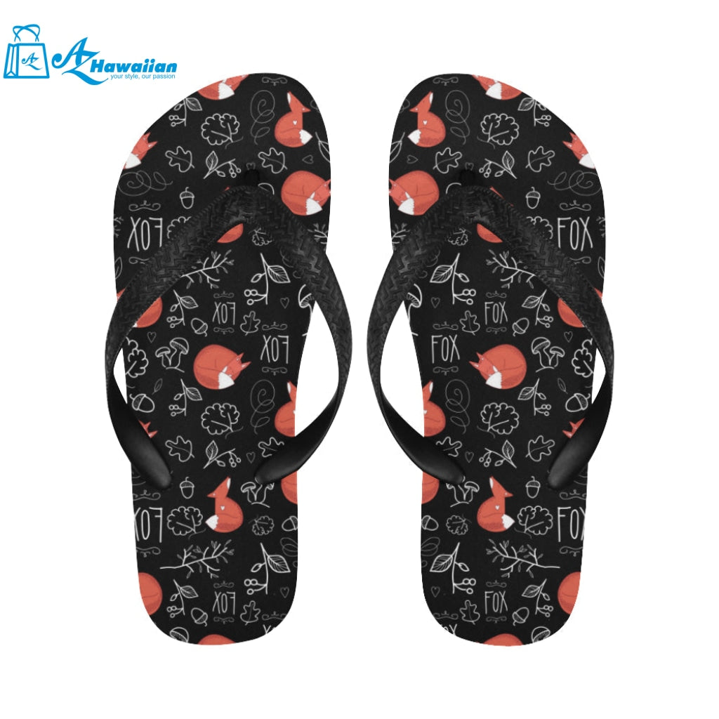 fox sleeping fox pattern Unisex Flip Flops