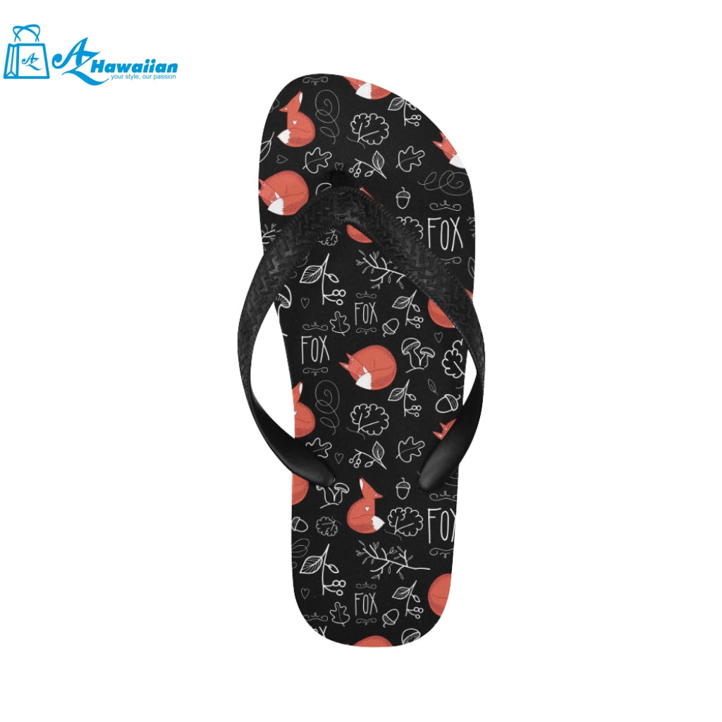 fox sleeping fox pattern Unisex Flip Flops