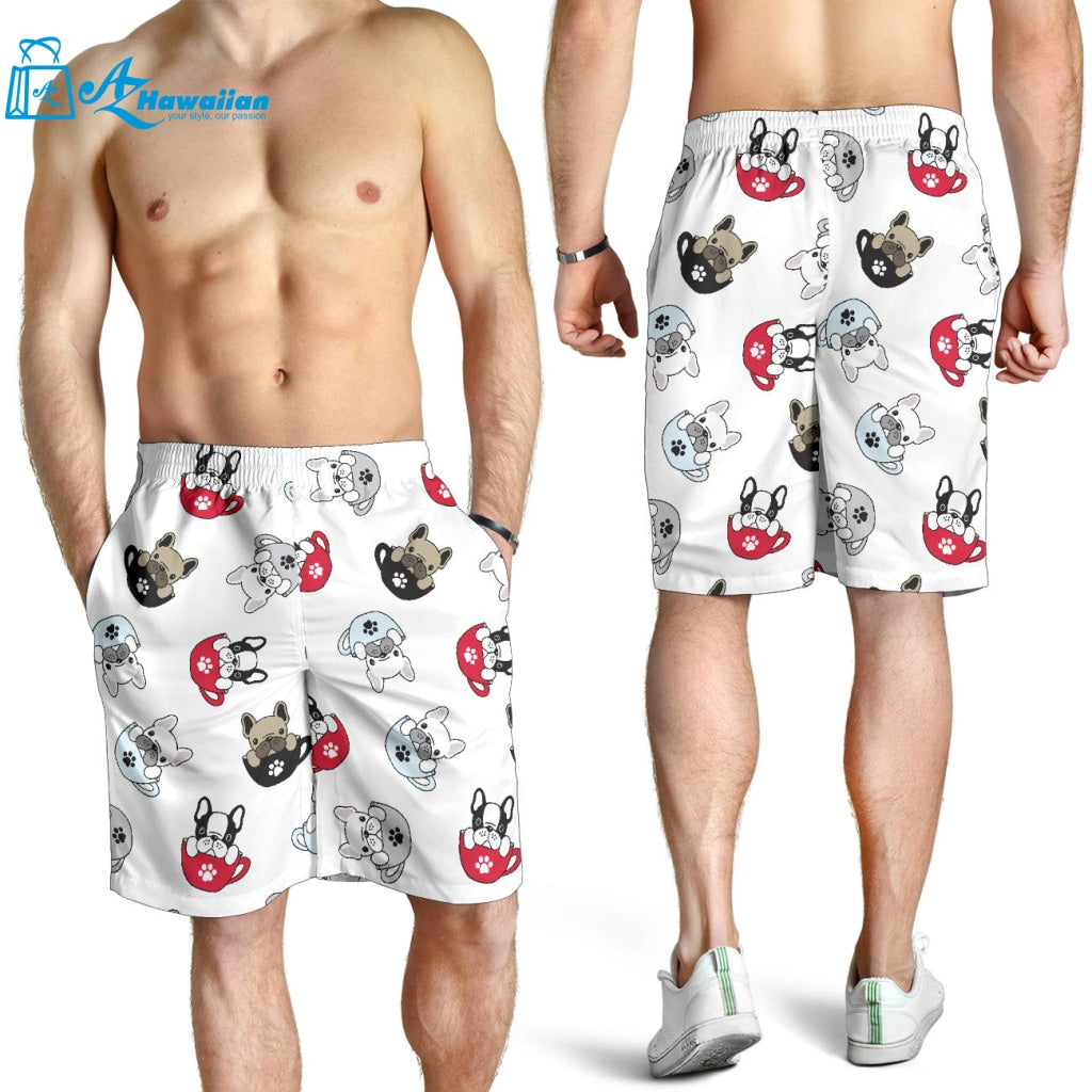 French Bulldog Cup Paw Pattern Men Shorts