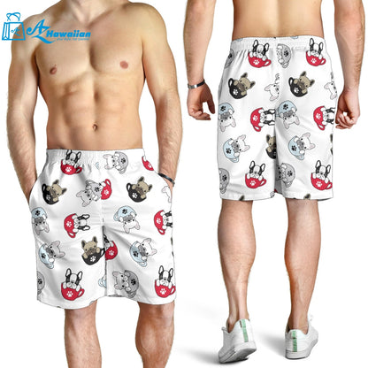 French Bulldog Cup Paw Pattern Men Shorts