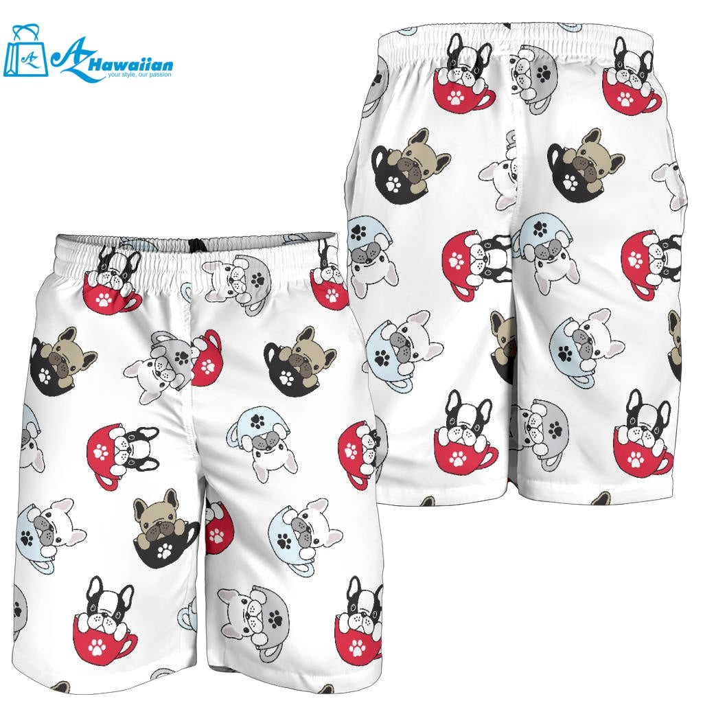 French Bulldog Cup Paw Pattern Men Shorts