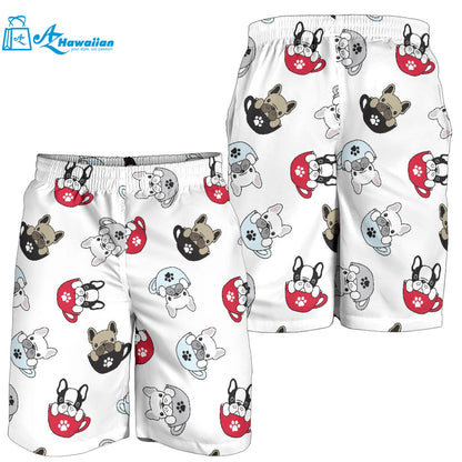 French Bulldog Cup Paw Pattern Men Shorts