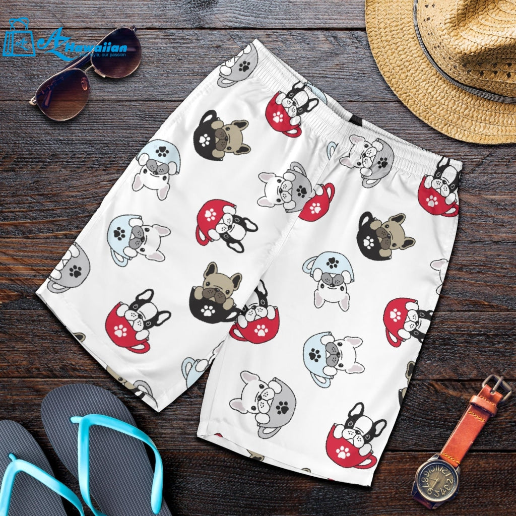 French Bulldog Cup Paw Pattern Men Shorts