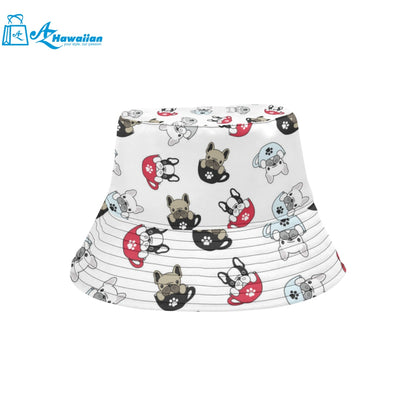 French bulldog cup paw pattern Unisex Bucket Hat