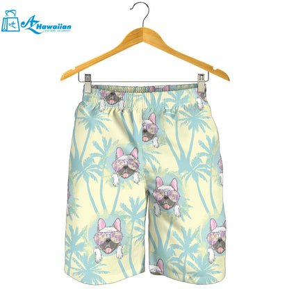 French Bulldog Hawaii Blackground Men Shorts