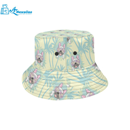 French bulldog hawaii blackground Unisex Bucket Hat