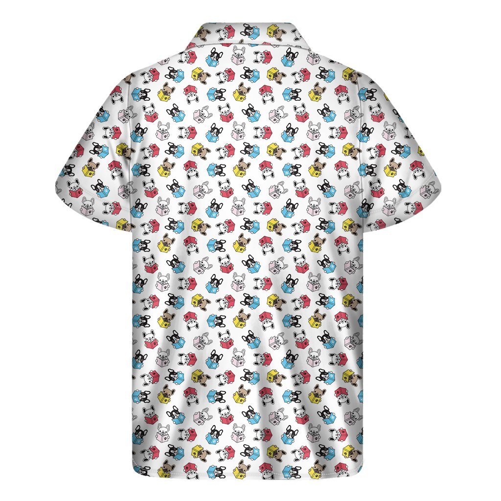 French Bulldog Reading Book Print Mens Short Sleeve Shirt Hawaiian