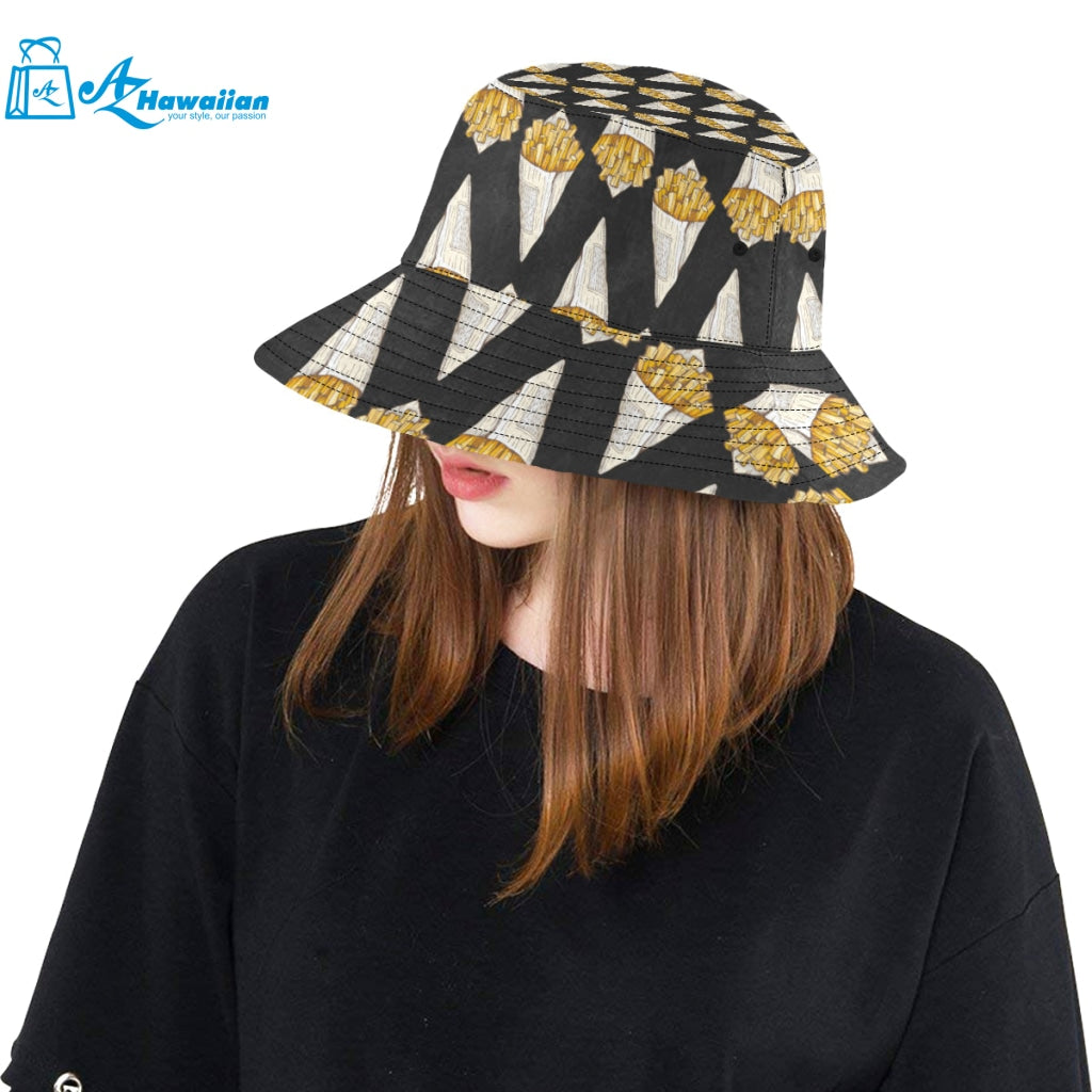 French fries dark background Unisex Bucket Hat