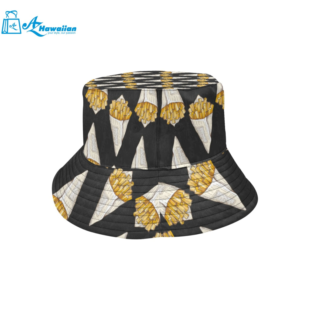 French fries dark background Unisex Bucket Hat