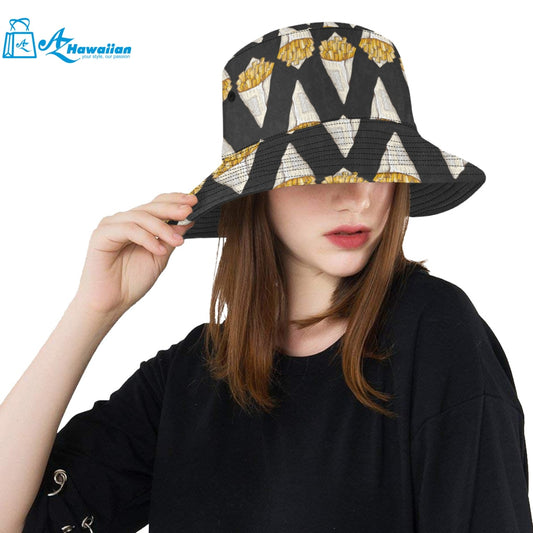 French fries dark background Unisex Bucket Hat