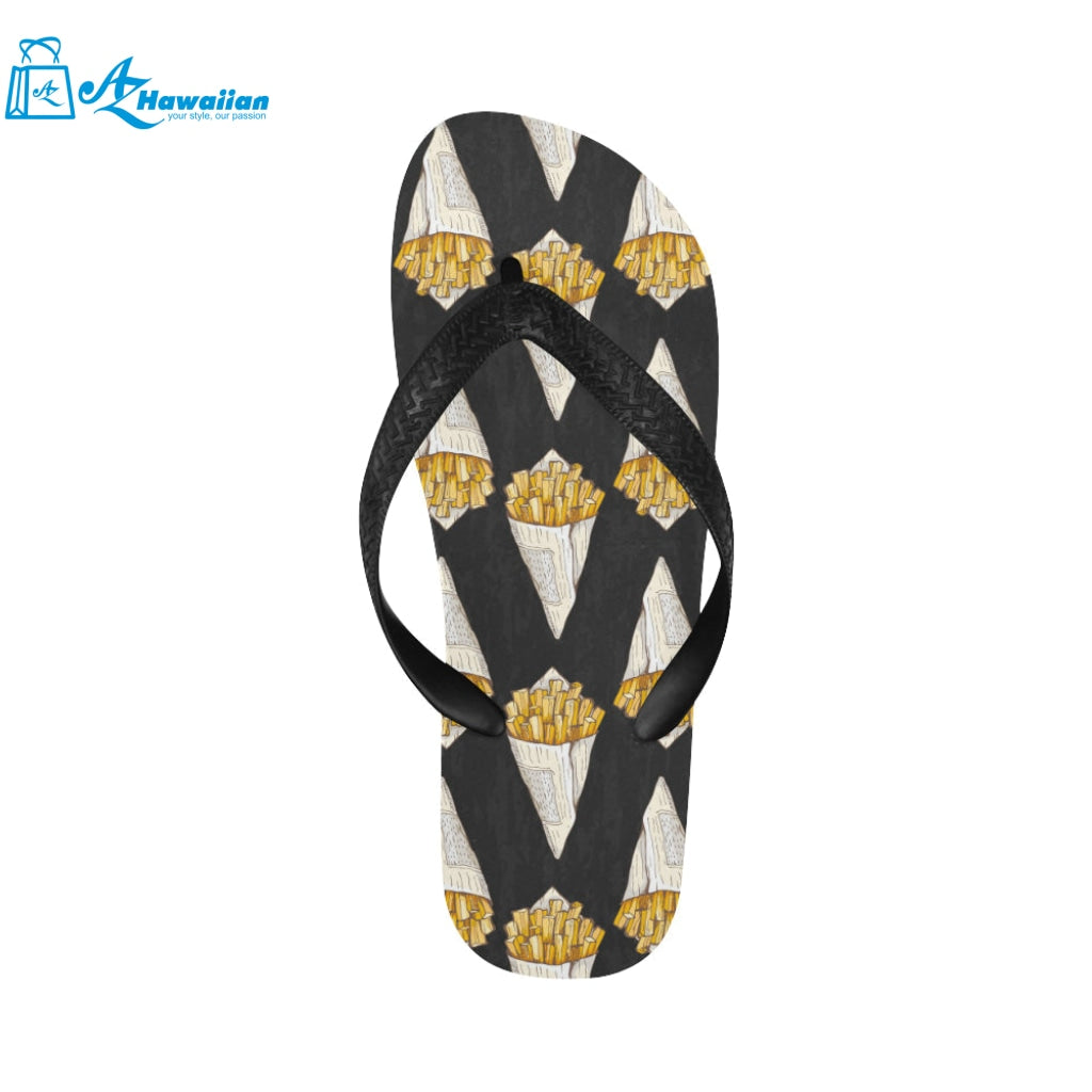 French fries dark background Unisex Flip Flops