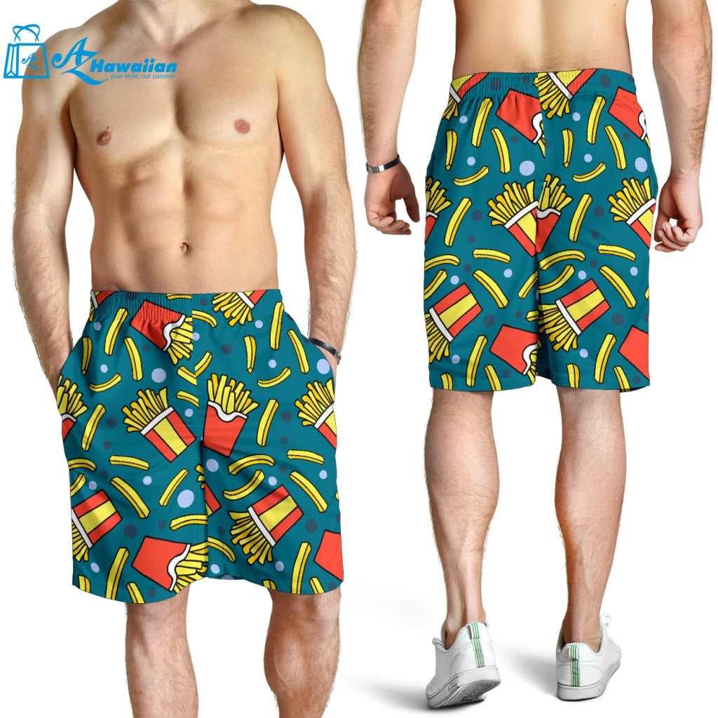 French Fries Red Paper Box Pattern Men Shorts