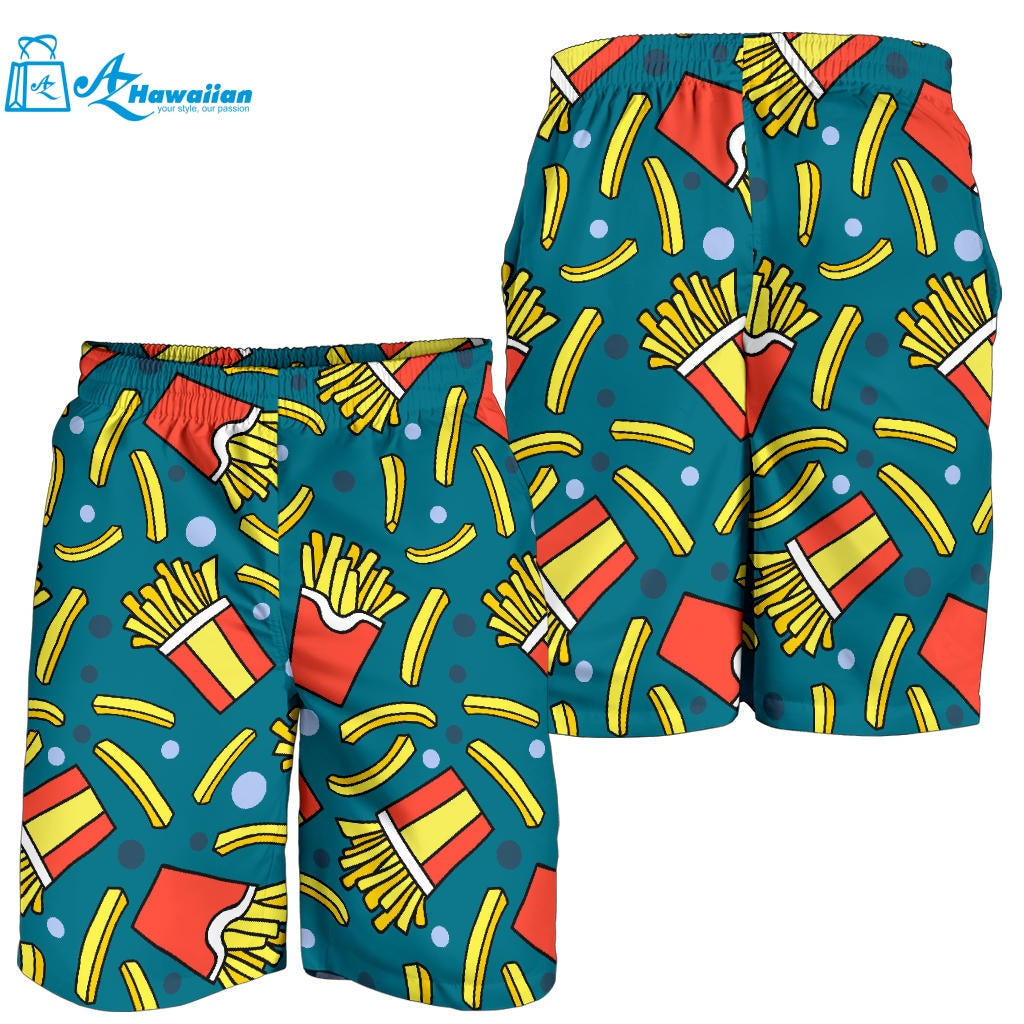 French Fries Red Paper Box Pattern Men Shorts