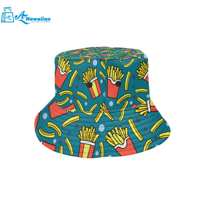 French fries red paper box pattern Unisex Bucket Hat