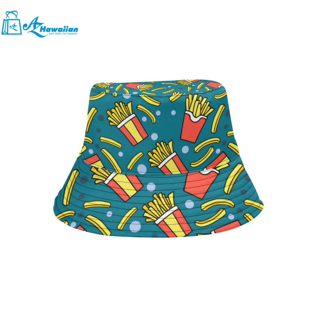 French fries red paper box pattern Unisex Bucket Hat