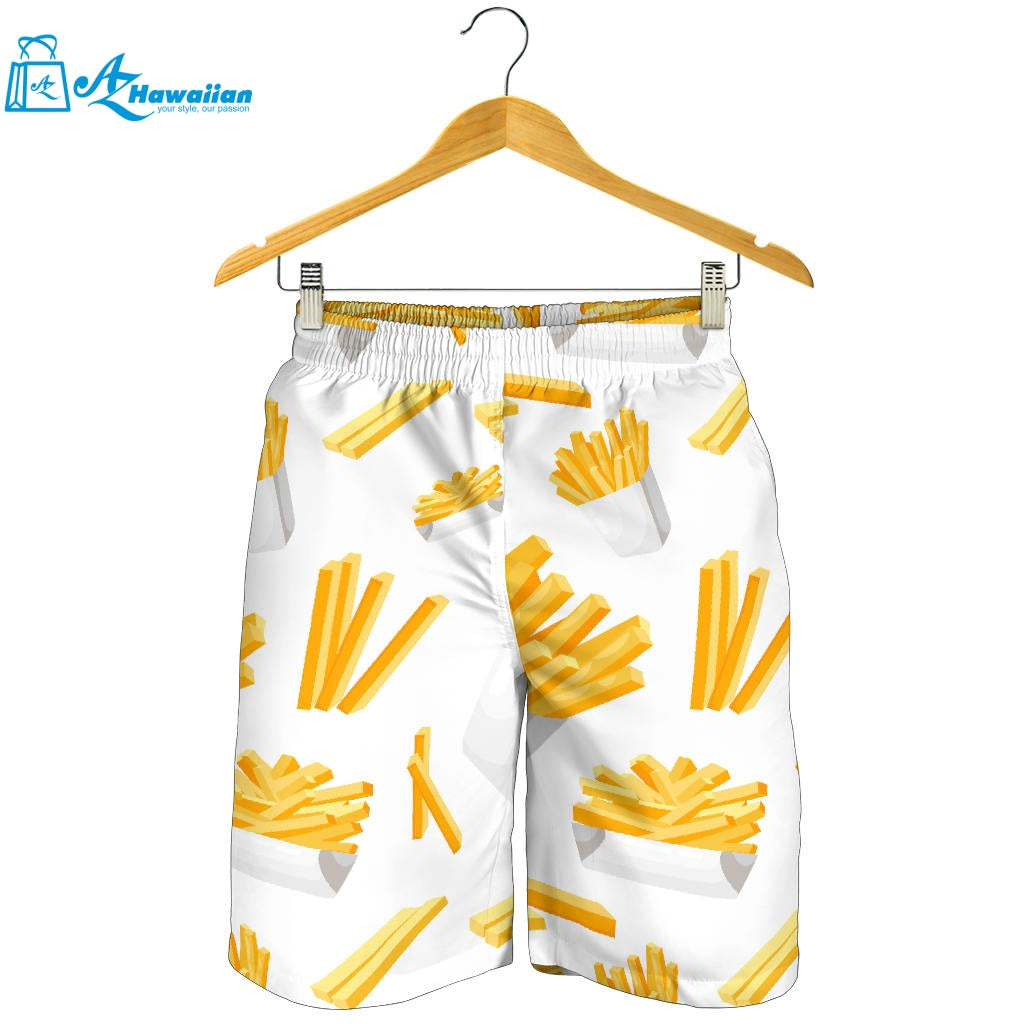 French Fries White Paper Box Pattern Men Shorts