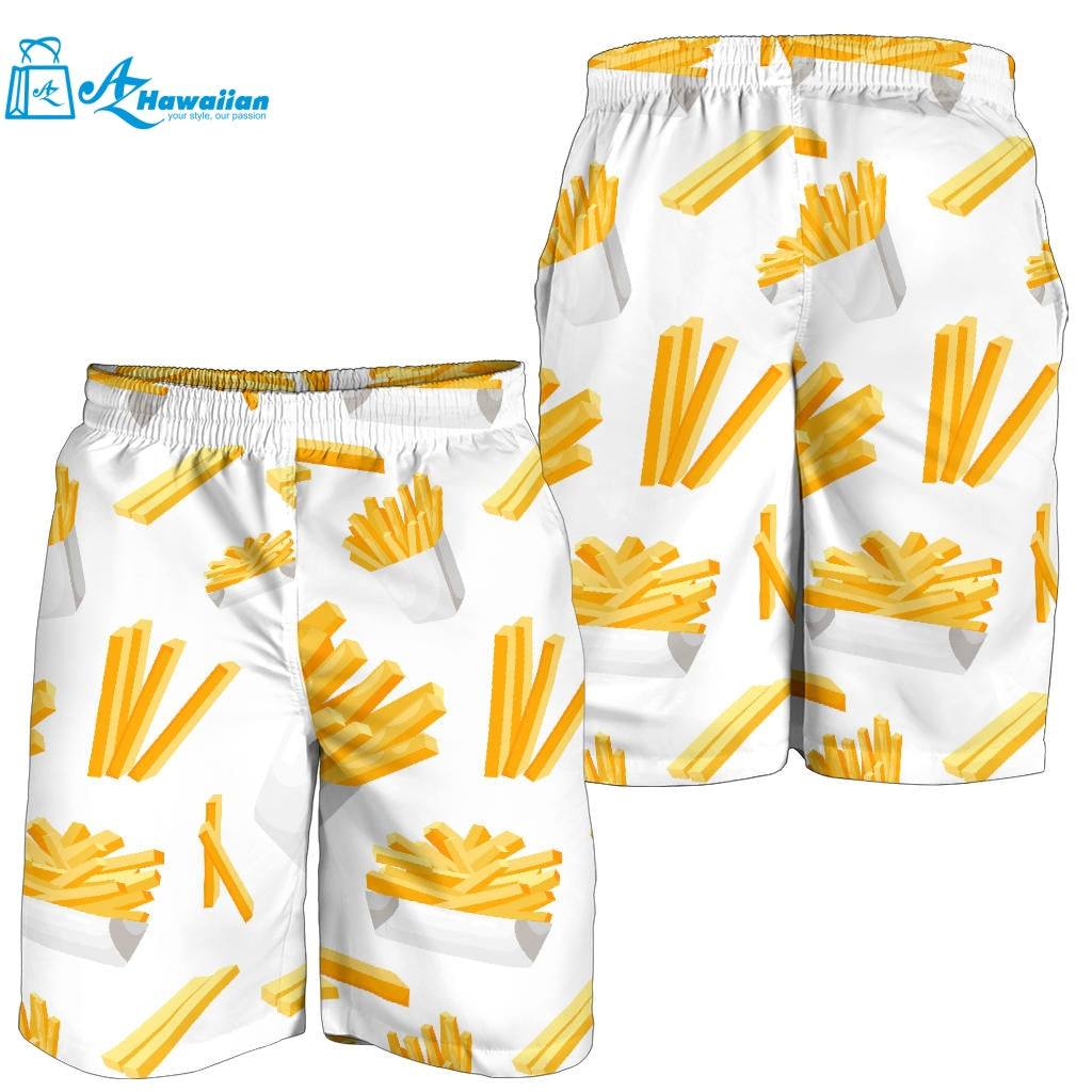 French Fries White Paper Box Pattern Men Shorts