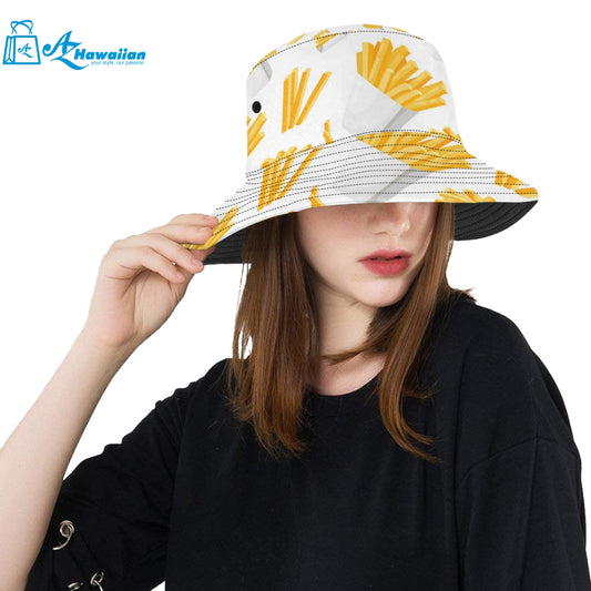 French fries white paper box pattern Unisex Bucket Hat