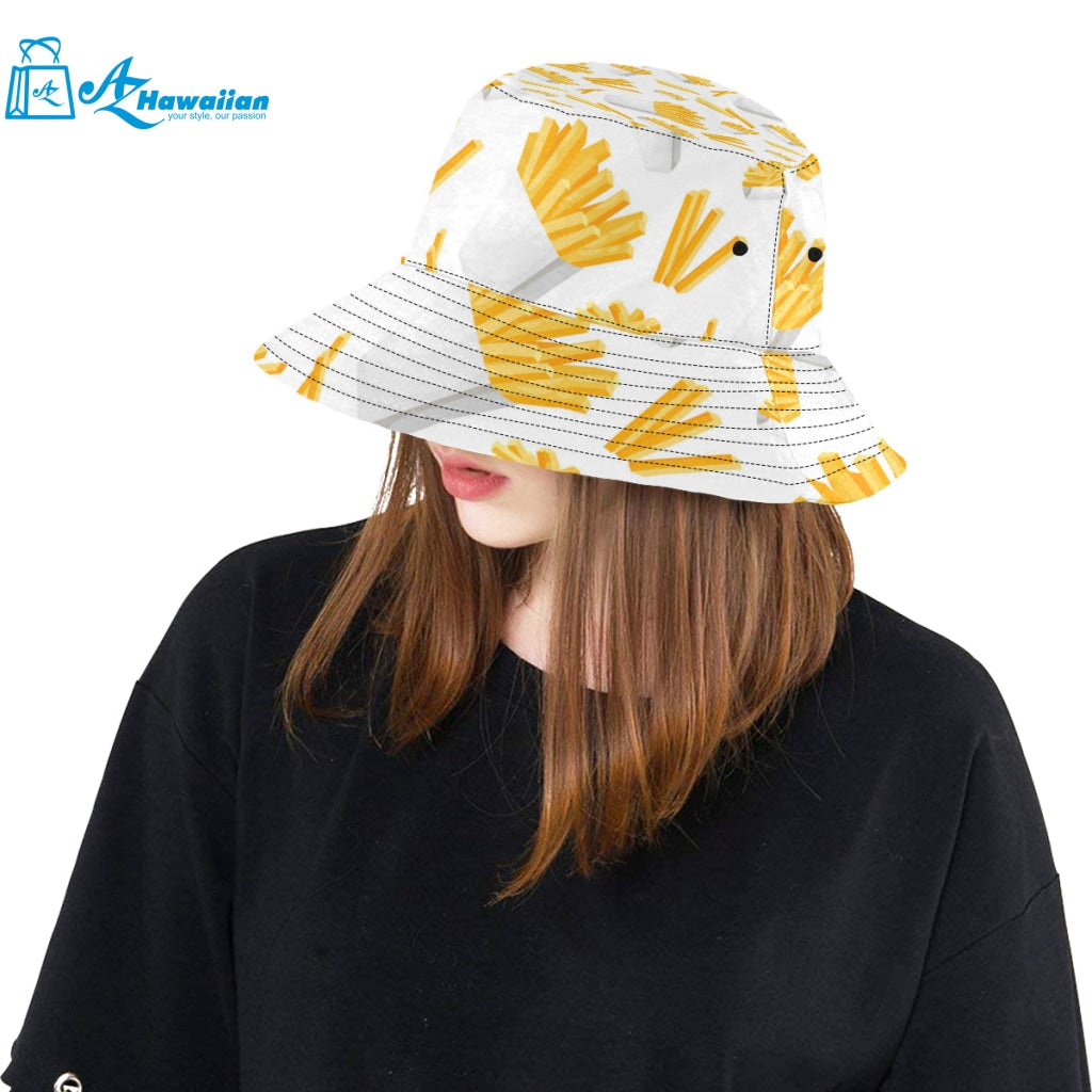 French fries white paper box pattern Unisex Bucket Hat