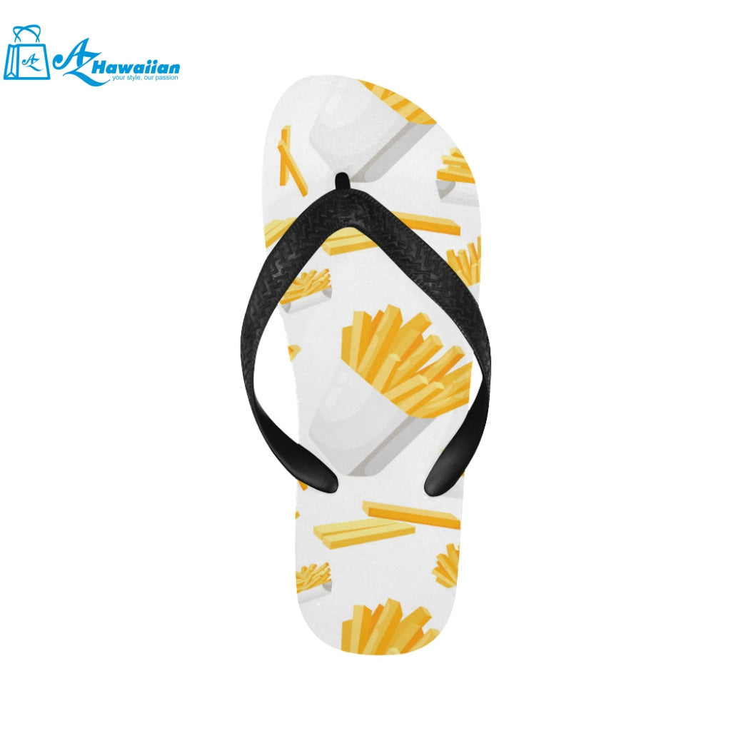 French fries white paper box pattern Unisex Flip Flops