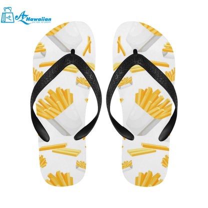 French fries white paper box pattern Unisex Flip Flops