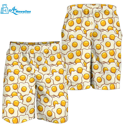 Fried Eggs Pattern Print Design 02 Men Shorts