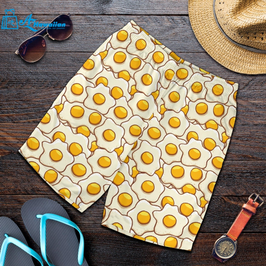 Fried Eggs Pattern Print Design 02 Men Shorts