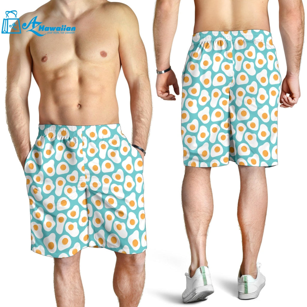 Fried Eggs Pattern Print Design 04 Men Shorts