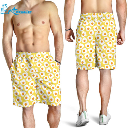 Fried Eggs Pattern Print Design 05 Men Shorts