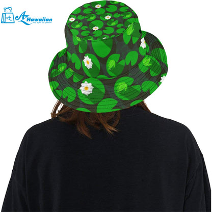 Frog waterlily pattern Unisex Bucket Hat