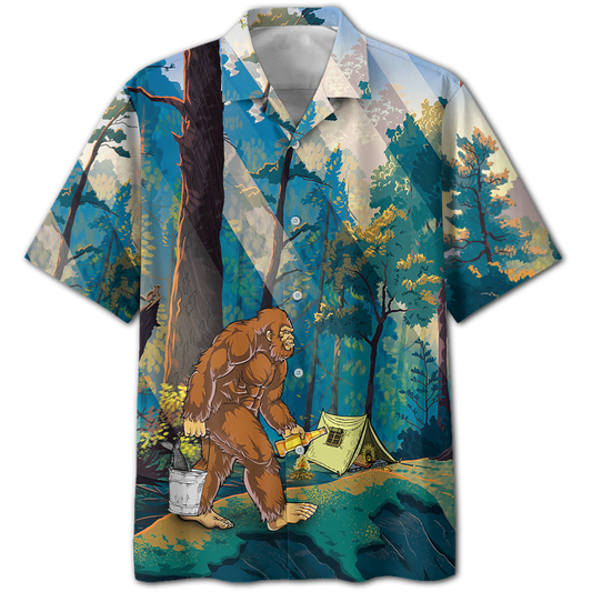 America Familleus - Bigfoot Go To Camping 103 Style Hawaii Shirt Short Hawaiian Shirt