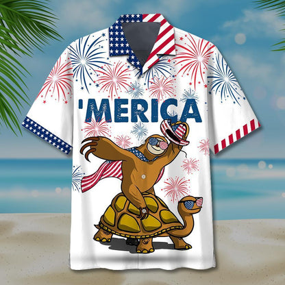 Turtle Sloth Hawaiian Shirt | For Men & Women | Adult | HW6233