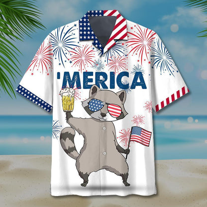 Raccoon Hawaiian Shirt