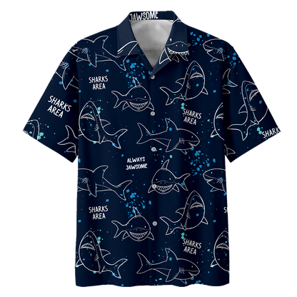 America Shark Pattern Hawaiian Shirt Lha230702S