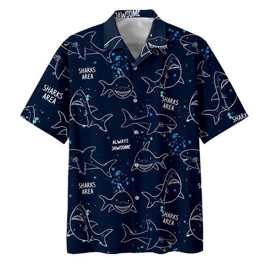 America Shark Pattern Hawaiian Shirt Lha230702S