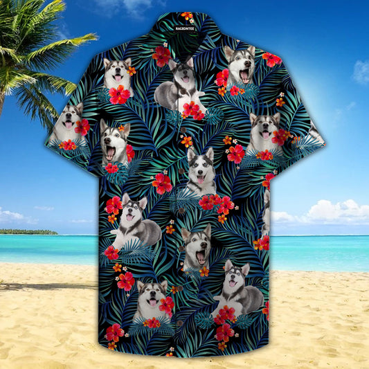 Tropical Husky Hawaiian Shirt | For Men & Women | Adult | HW4503