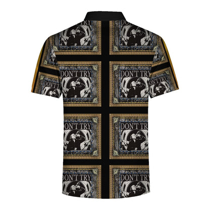 3D Hawaiian Outfit Charles Bukowski Dont Try Black And Gold Shirt