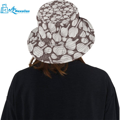 Garlic bulb dark background Unisex Bucket Hat